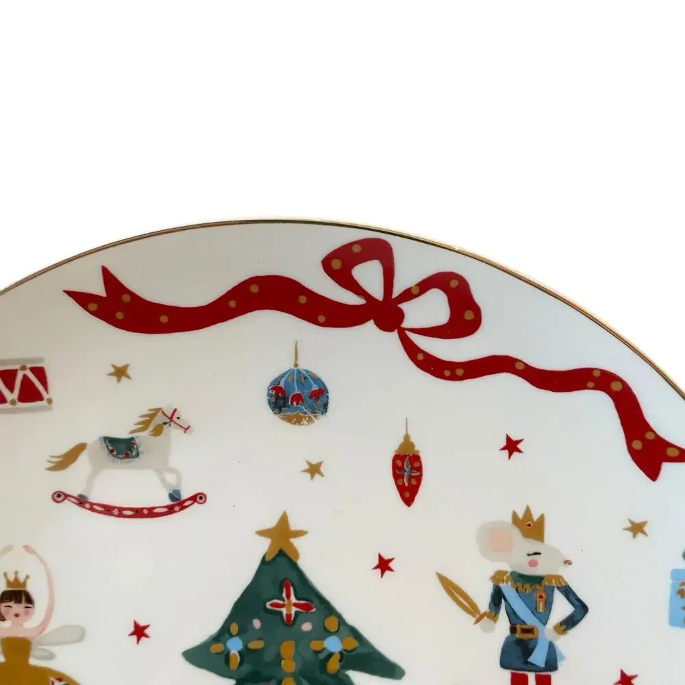 Set of 2 Grace Teaware Nutcracker Ballet Dinner Plates 10.5in Christmas New
